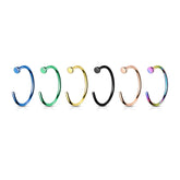 20G Implant Grade Titanium Rose Gold Flat Top Nose Hoop. Nose Piercing. Nose Jewelry.